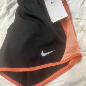 Nike Women's Black and Orange Running Shorts